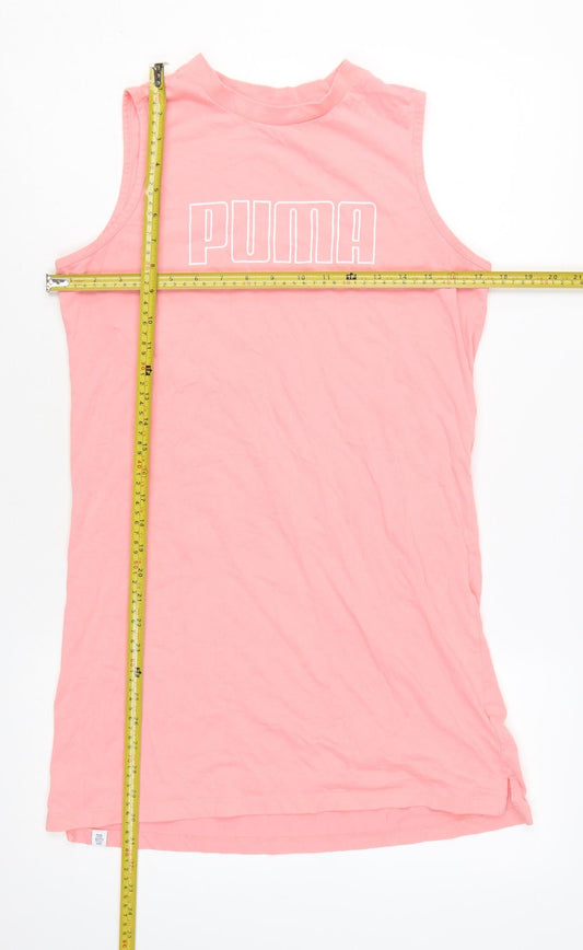 Puma Womens Pink Sleeveless Cotton Tank Top Size M
