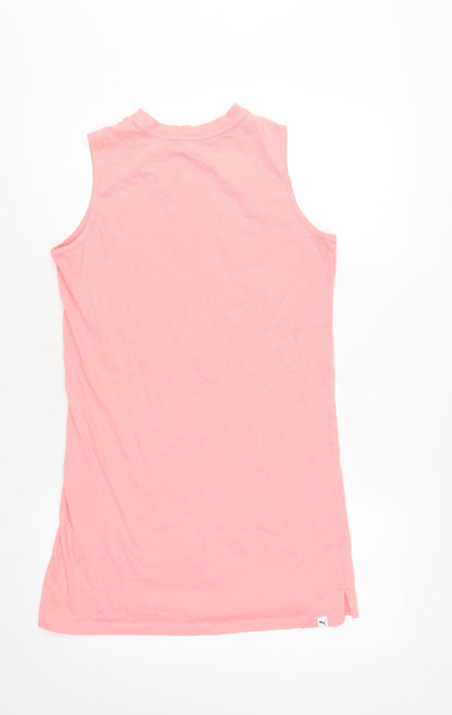 Puma Womens Pink Sleeveless Cotton Tank Top Size M