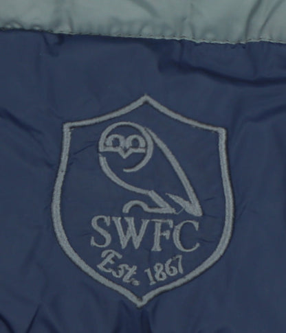 SWFC Mens Blue L Hooded Puffer Waistcoat Gilet Football Jacket