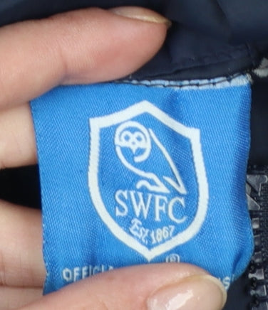 SWFC Mens Blue L Hooded Puffer Waistcoat Gilet Football Jacket
