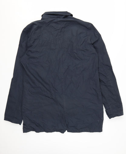 French Connection Men's Blue L Mid-Length Overcoat Jacket