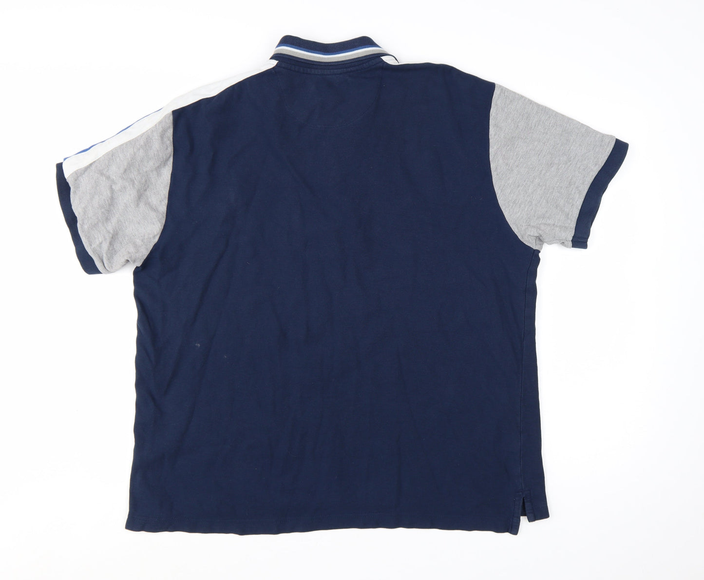 Pierre Cardin Men's Blue Colourblock Cotton Polo Shirt XL