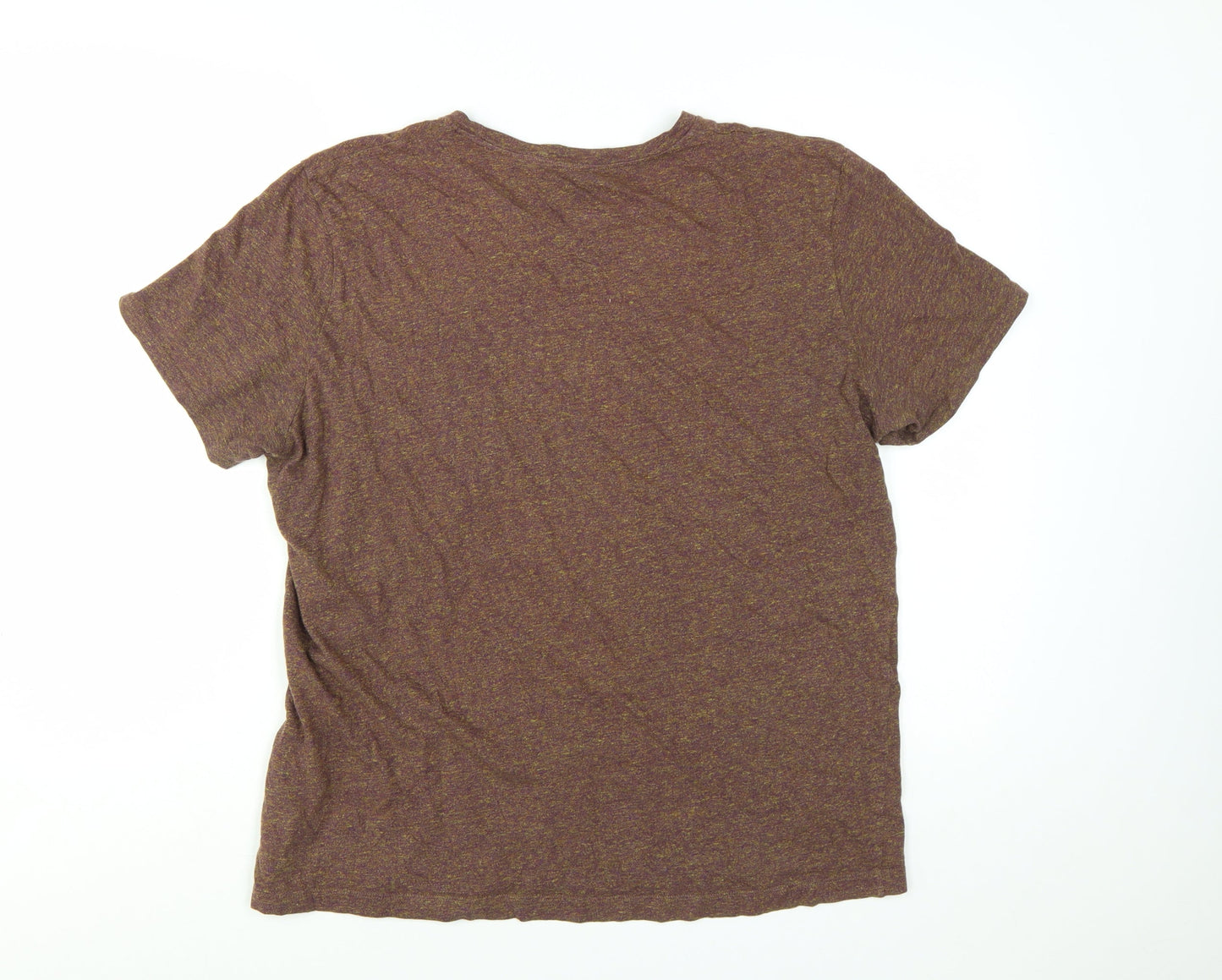 COS Men's Brown Marl Cotton Crew Neck Short Sleeve T-Shirt Size L