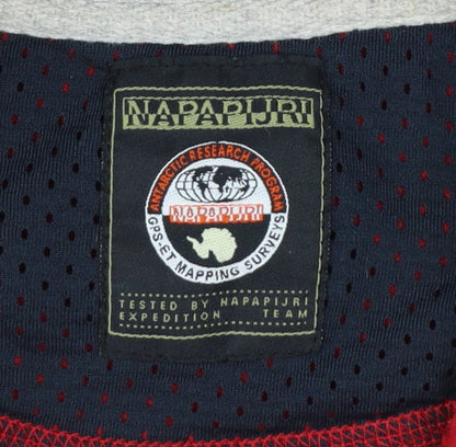Napapijri Men's Red Fleece 1/4 Zip Pullover Sweatshirt L