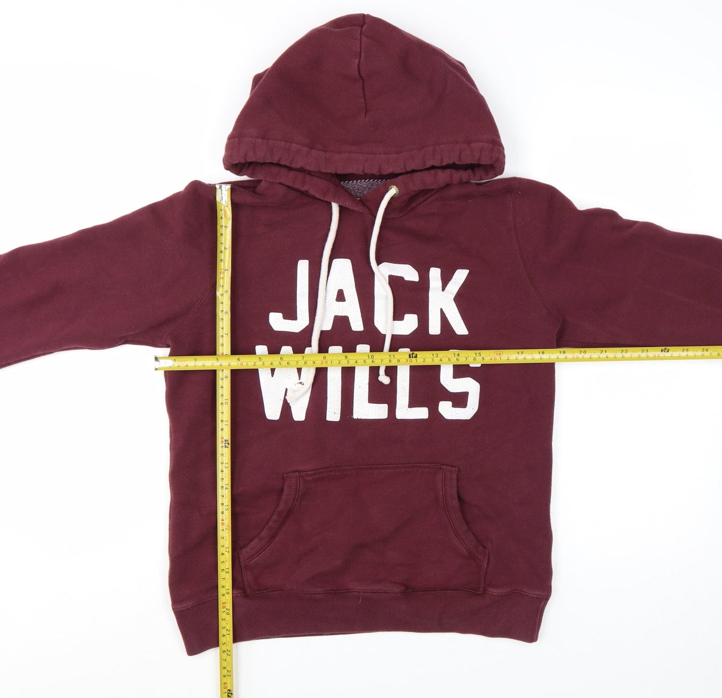 Jack Wills Womens Burgundy Pullover Hoodie UK 12 Cotton Blend