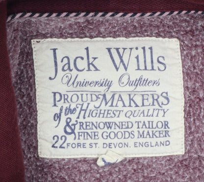 Jack Wills Womens Burgundy Pullover Hoodie UK 12 Cotton Blend