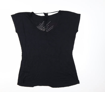 SimplyBe Women’s Black Art Sequin Graphic T-Shirt Size 18