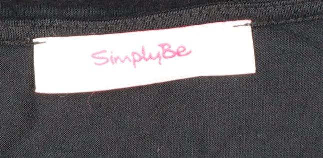 SimplyBe Women’s Black Art Sequin Graphic T-Shirt Size 18