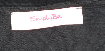 SimplyBe Women’s Black Art Sequin Graphic T-Shirt Size 18