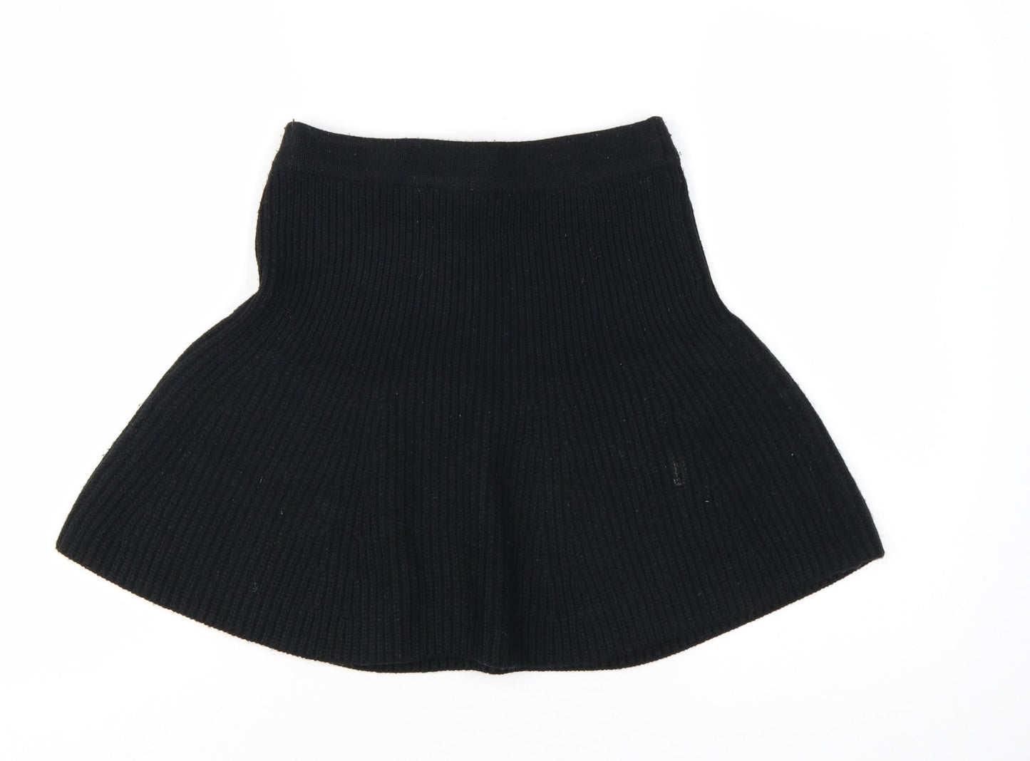 Zara Women Black A-Line Knit Short Skirt Size S