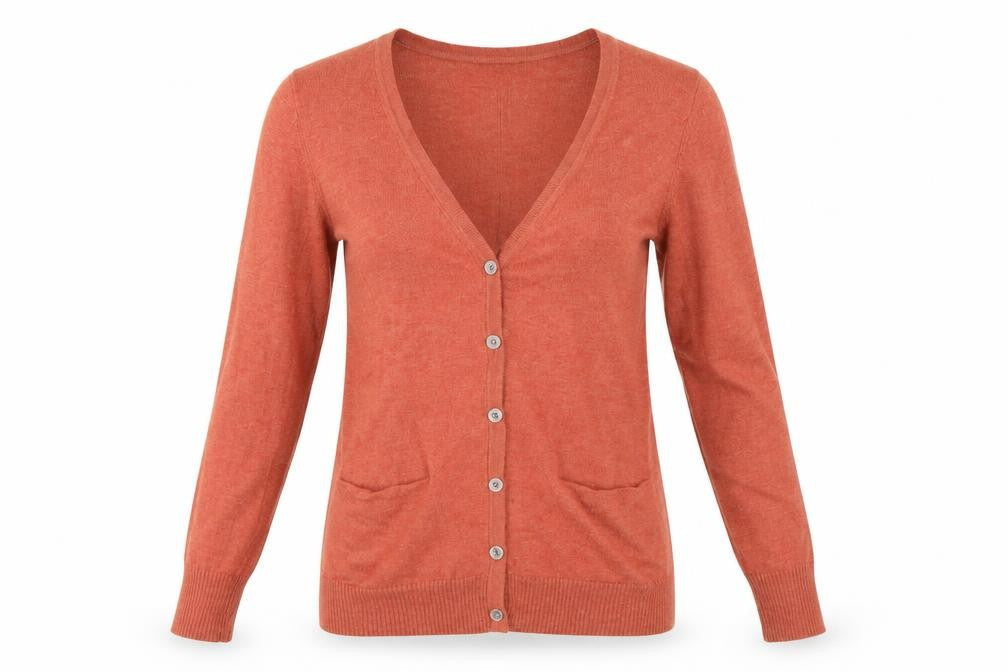 FatFace Women’s Orange V-Neck Button Cardigan Size 8