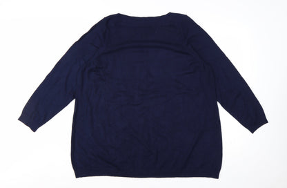 Evans Women’s Blue Plus Size 22/24 Knit Pullover Jumper
