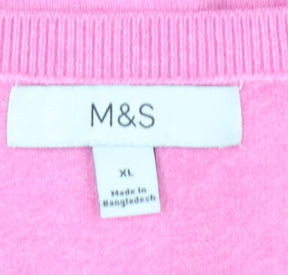 Marks and Spencer Women’s Pink Cotton Cashmere Cardigan XL