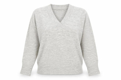 Mint Velvet Women Grey V-Neck Knit Pullover Jumper Size S