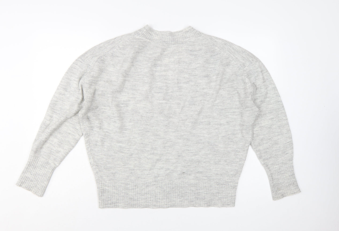 Mint Velvet Women Grey V-Neck Knit Pullover Jumper Size S