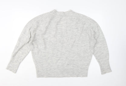 Mint Velvet Women Grey V-Neck Knit Pullover Jumper Size S