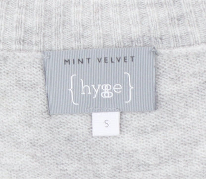 Mint Velvet Women Grey V-Neck Knit Pullover Jumper Size S