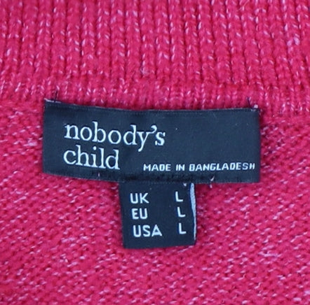 Nobody’s Child Women Pink L Pullover Jumper Knit Long Sleeve
