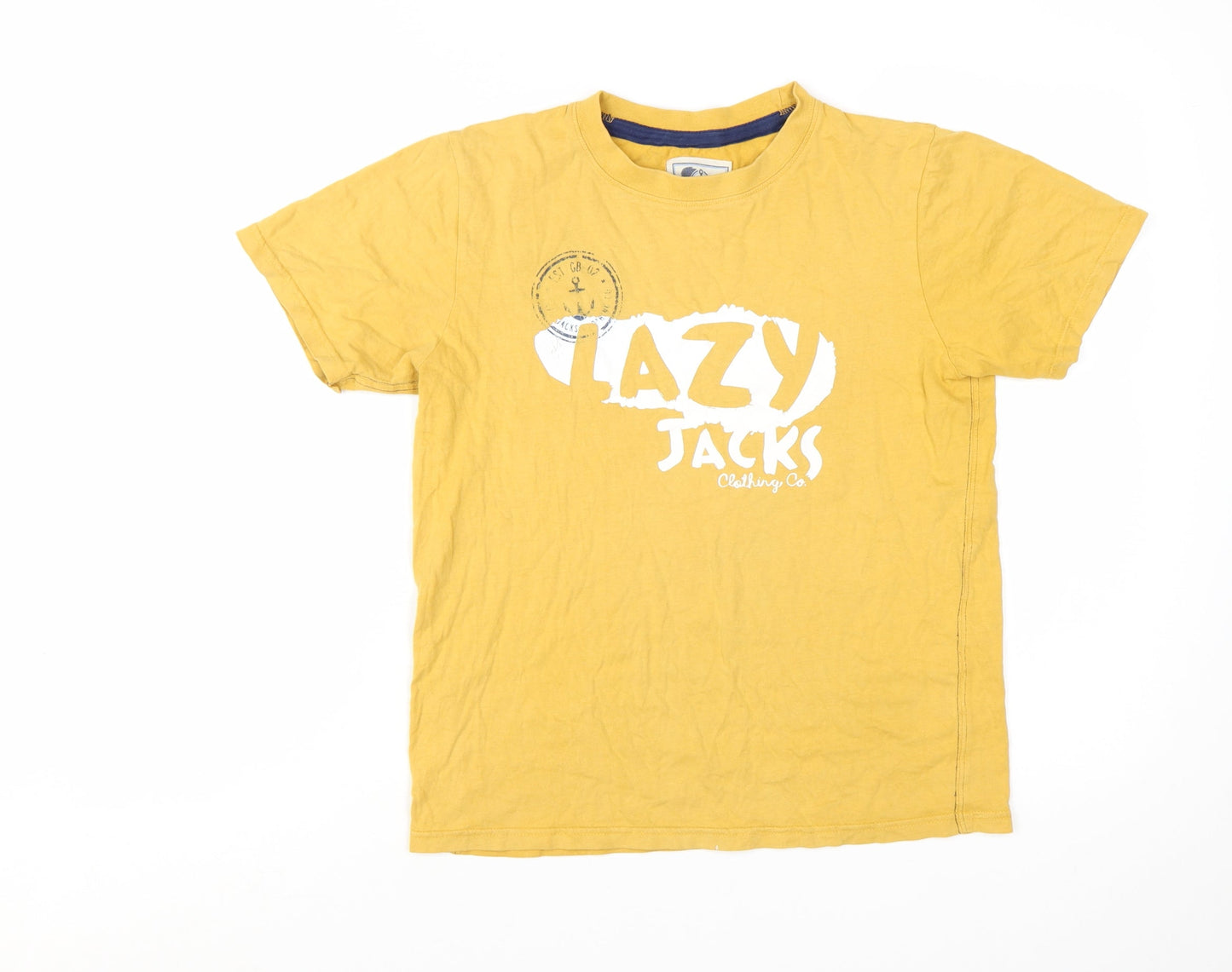 Lazy Jacks Boys Yellow Cotton Nautical Graphic T-Shirt 11-12 Years