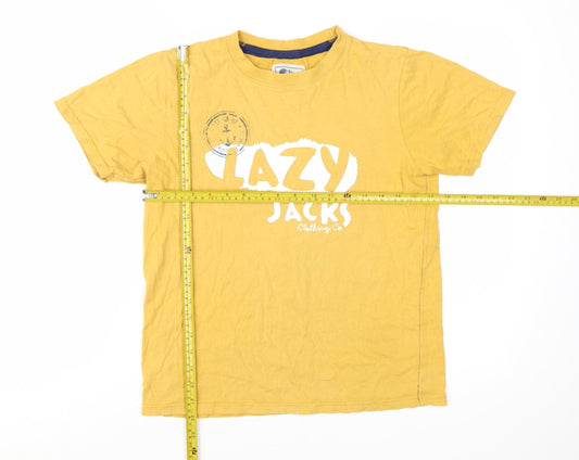 Lazy Jacks Boys Yellow Cotton Nautical Graphic T-Shirt 11-12 Years