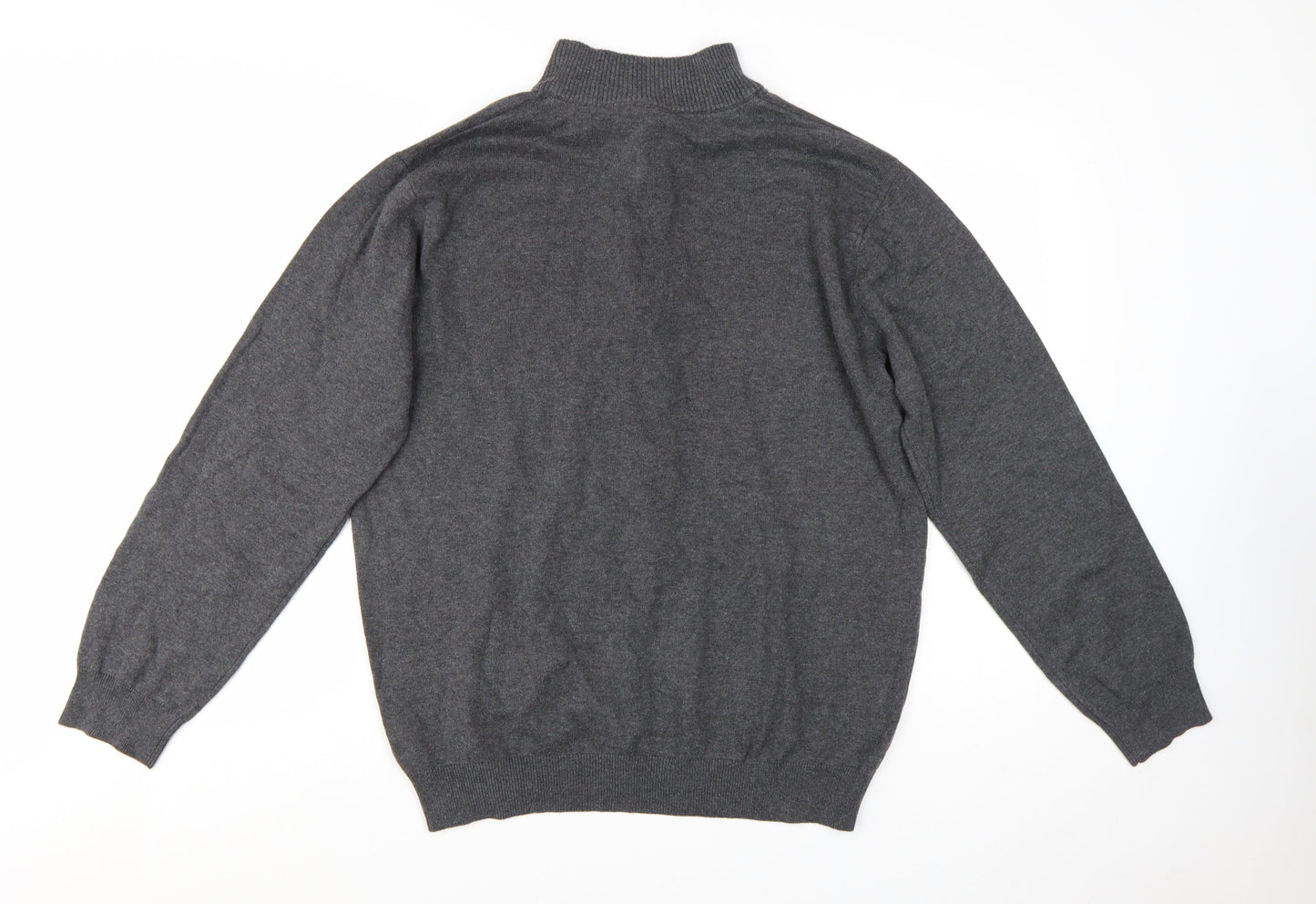 Brook Taverner Men's Grey XL 1/2 Zip Cotton Acrylic Jumper