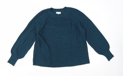 Jessica Simpson Women's Blue Chunky Knit Pullover Jumper Size M