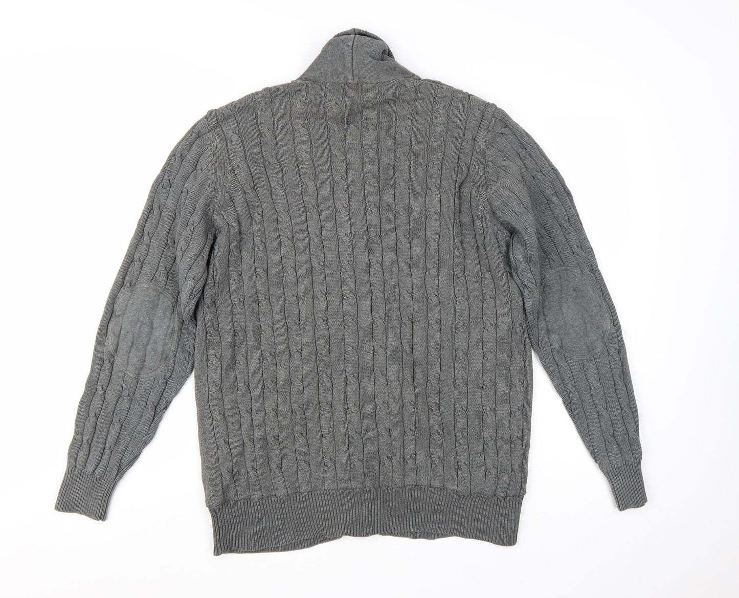 Marks and Spencer Blue Harbour Men’s Grey Cable-Knit Cardigan L