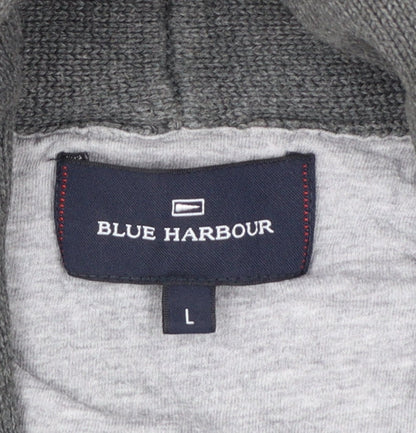 Marks and Spencer Blue Harbour Men’s Grey Cable-Knit Cardigan L