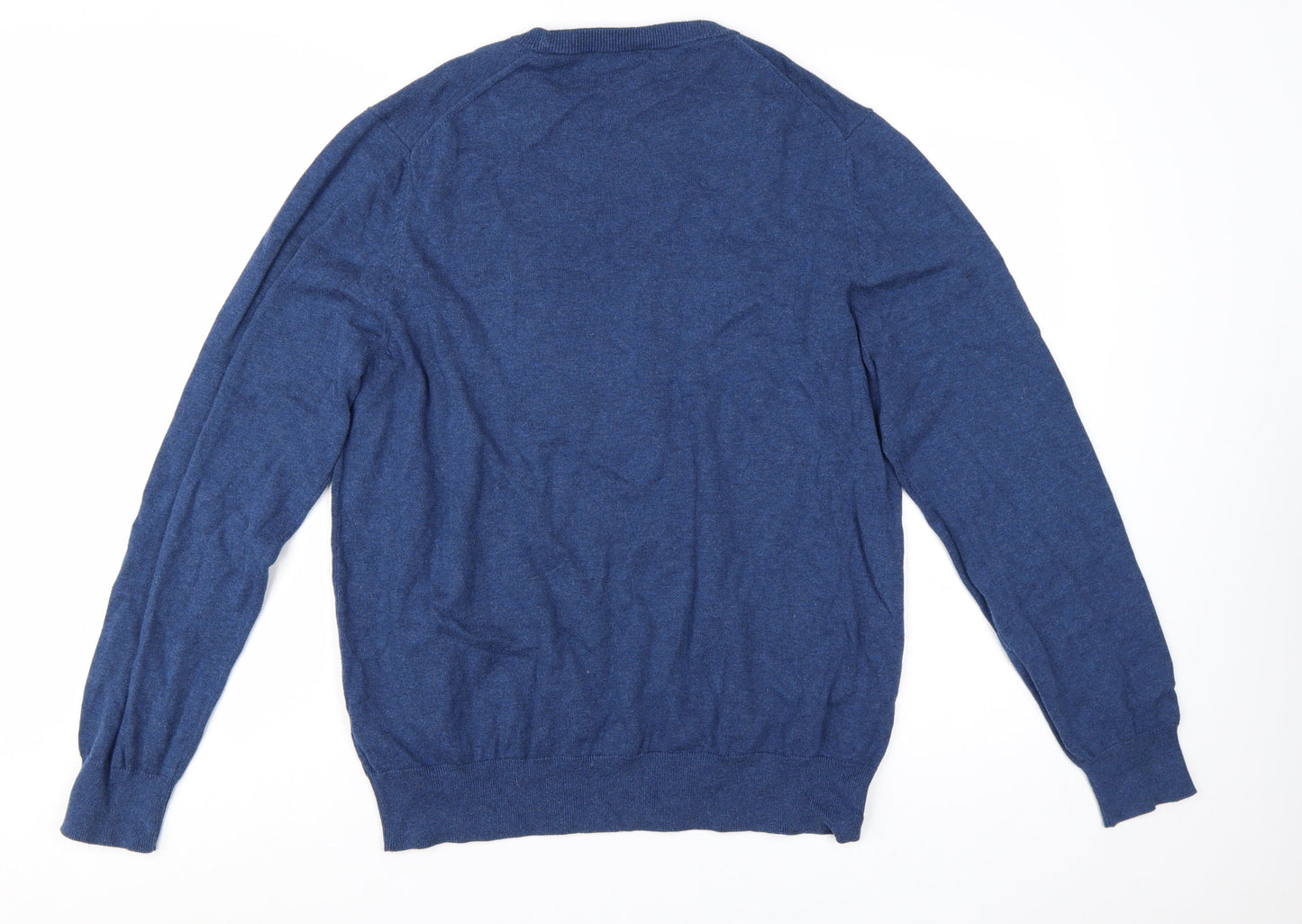 Marks and Spencer Men's Blue XL Pure Cotton Crew Neck Jumper