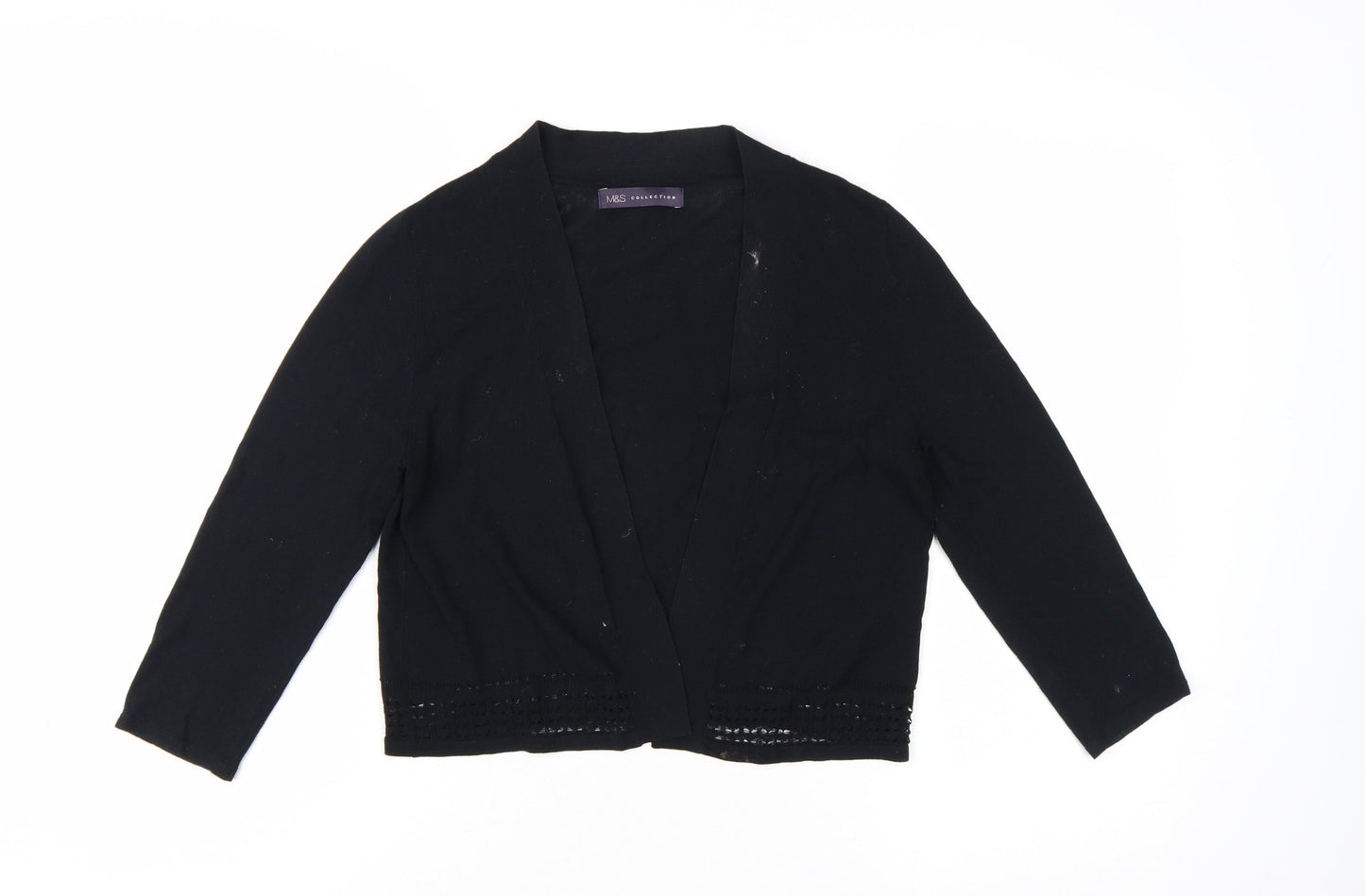 Marks and Spencer Women’s Black 3/4 Sleeve Knit Cardigan Size 8
