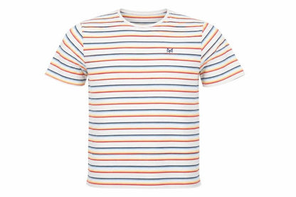Front view of Crew Clothing Men's Multicoloured Striped Cotton T-Shirt L