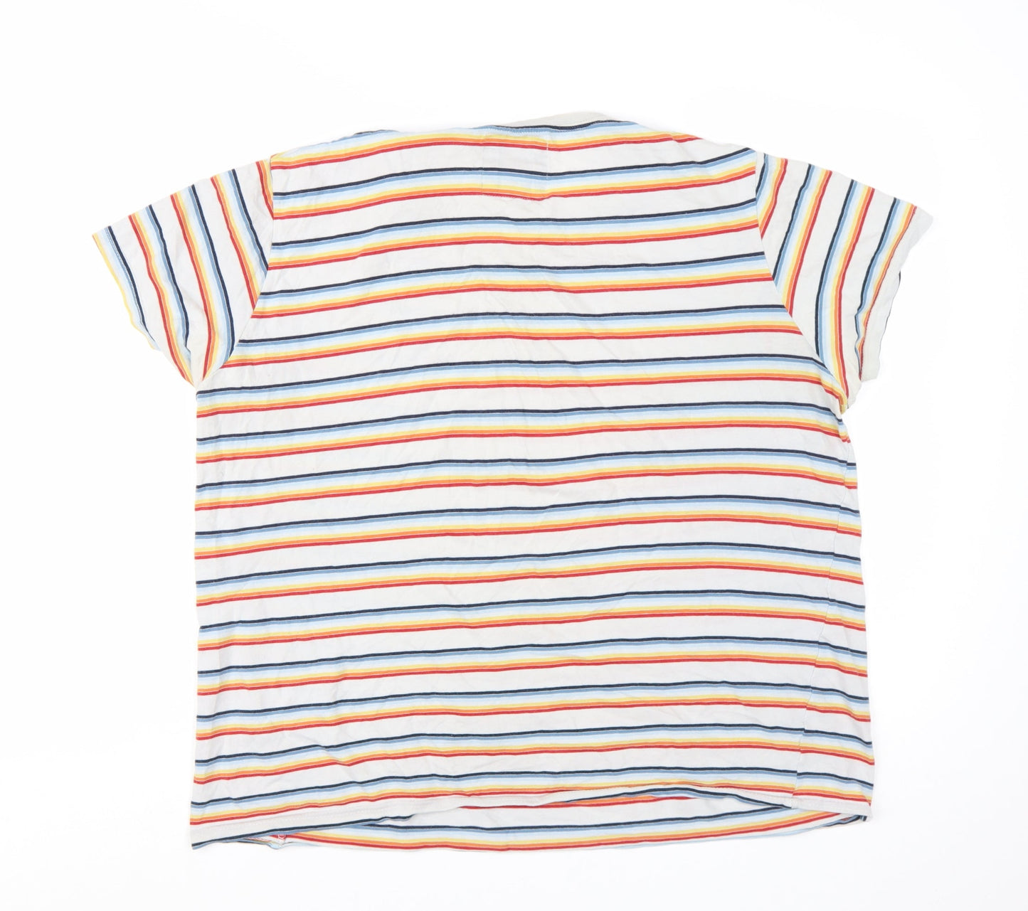 Crew Clothing Company Men's Multicoloured Striped Cotton T-Shirt L