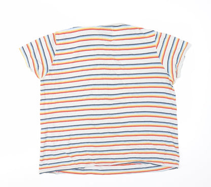 Crew Clothing Company Men's Multicoloured Striped Cotton T-Shirt L