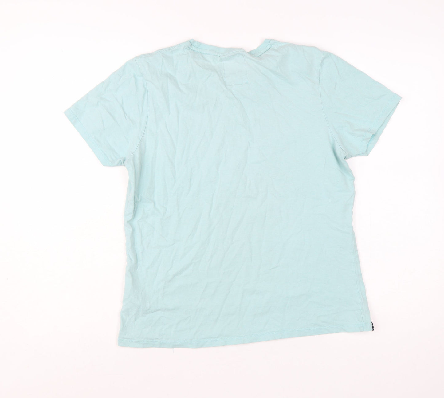 Tokyo Laundry Women's Blue Cotton Crew Neck T-Shirt Size 14