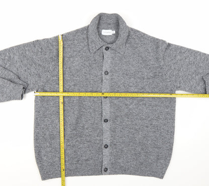 Topman Men’s Grey Collared Button Cardigan XL Regular Fit