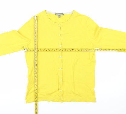 Laura Ashley Women's Yellow Cotton Blend Cardigan UK 10