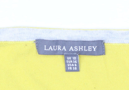 Laura Ashley Women's Yellow Cotton Blend Cardigan UK 10