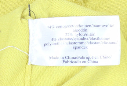 Laura Ashley Women's Yellow Cotton Blend Cardigan UK 10