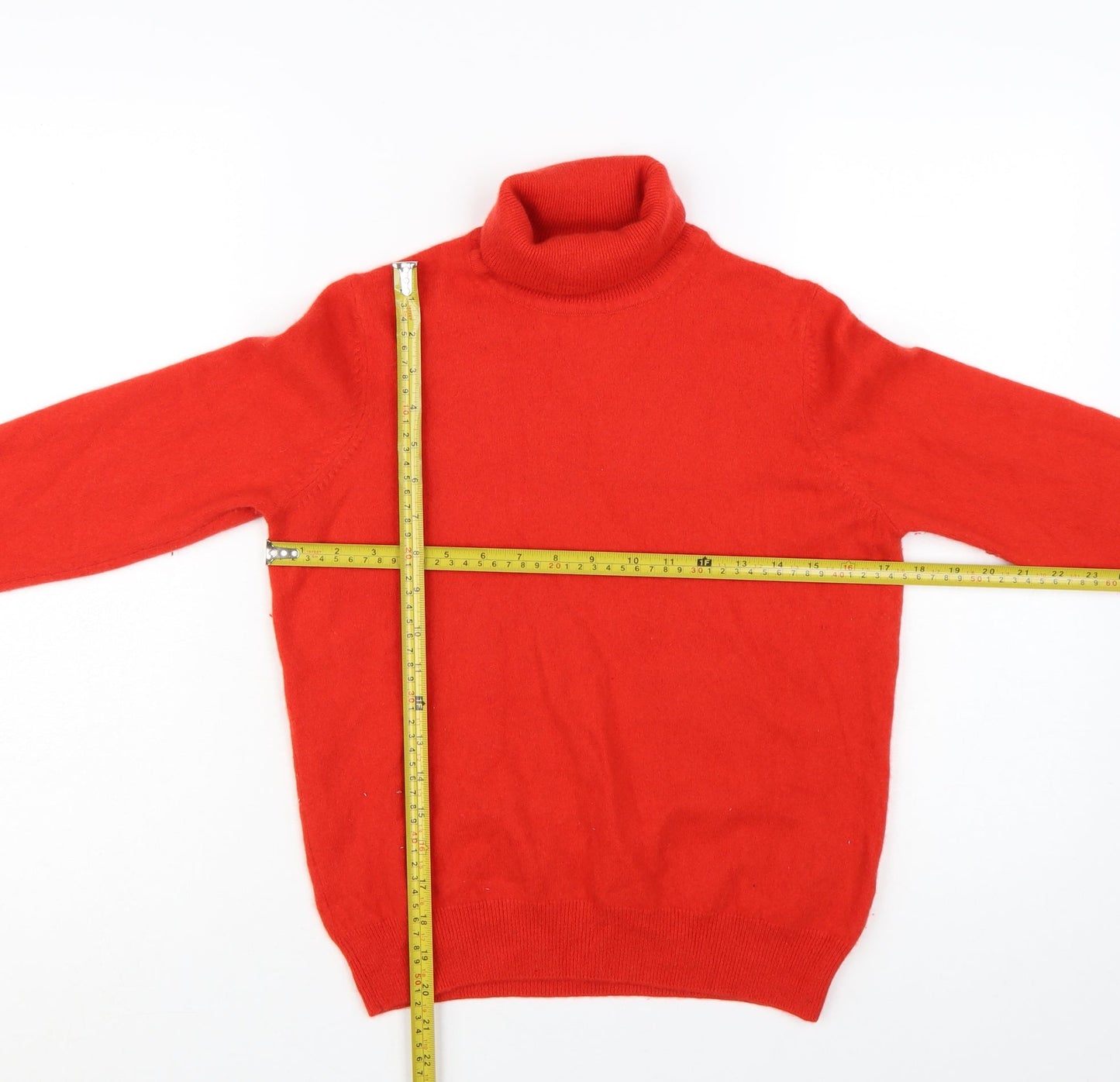 Marks and Spencer Women Red Roll Neck 100% Cashmere Jumper Size 14