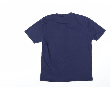 Ben Sherman Men's Blue Striped Crew Neck Cotton T-Shirt Medium