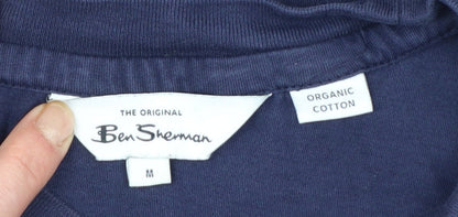 Ben Sherman Men's Blue Striped Crew Neck Cotton T-Shirt Medium