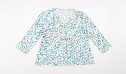 Seasalt Cornwall Women’s Blue 3/4 Sleeve Tunic Blouse Size 10