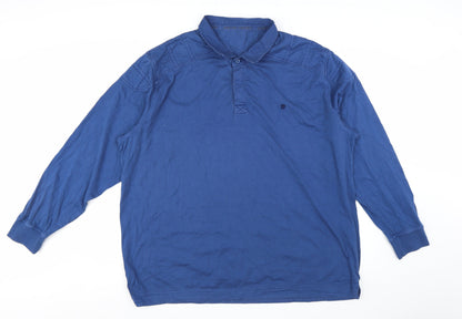 Pierre Cardin Men's Blue 3XL Long Sleeve Cotton Polo Shirt
