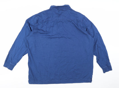 Pierre Cardin Men's Blue 3XL Long Sleeve Cotton Polo Shirt