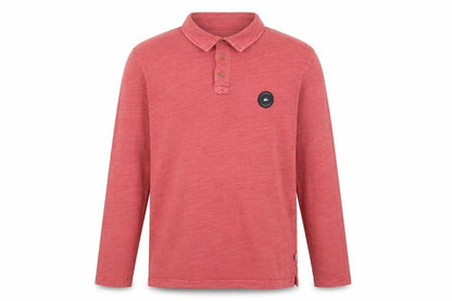 Quiksilver Men's Red Long Sleeve Cotton Polo Shirt Size S