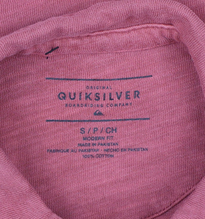 Quiksilver Men's Red Long Sleeve Cotton Polo Shirt Size S
