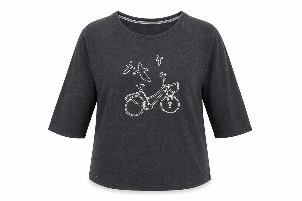 FatFace Womens Grey Embroidered 3/4 Sleeve Jersey T-Shirt Size 18