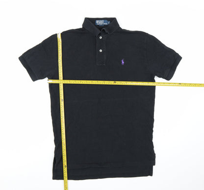 Ralph Lauren Men's Black Slim Fit Cotton Polo Shirt S