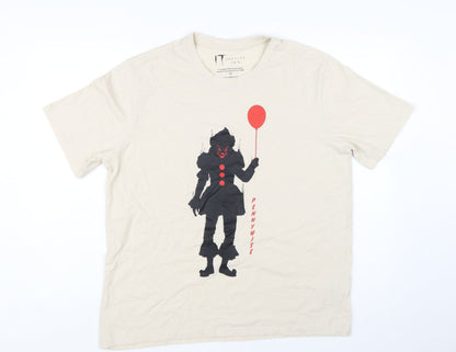 Primark Men’s Beige IT Pennywise Graphic T-Shirt Size L