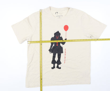 Primark Men’s Beige IT Pennywise Graphic T-Shirt Size L